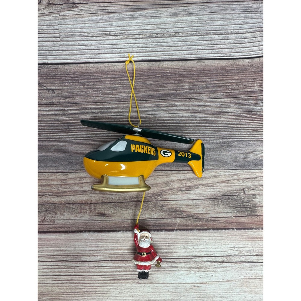 Green Bay Packers 2013 Helicopter Santa Christmas Ornament